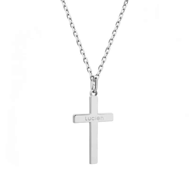 Collier croix personnalisée femme argent