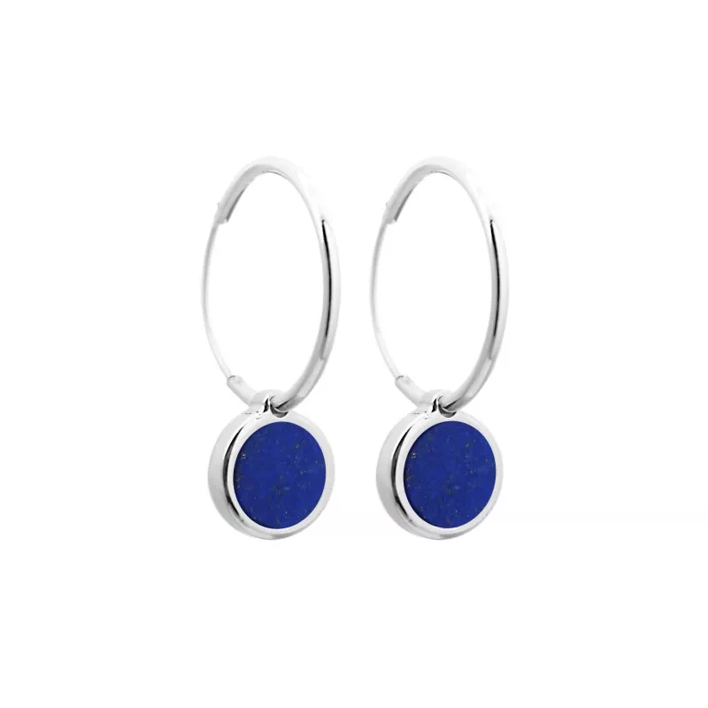 Boucles d'oreilles créoles personnalisées argent et pierre