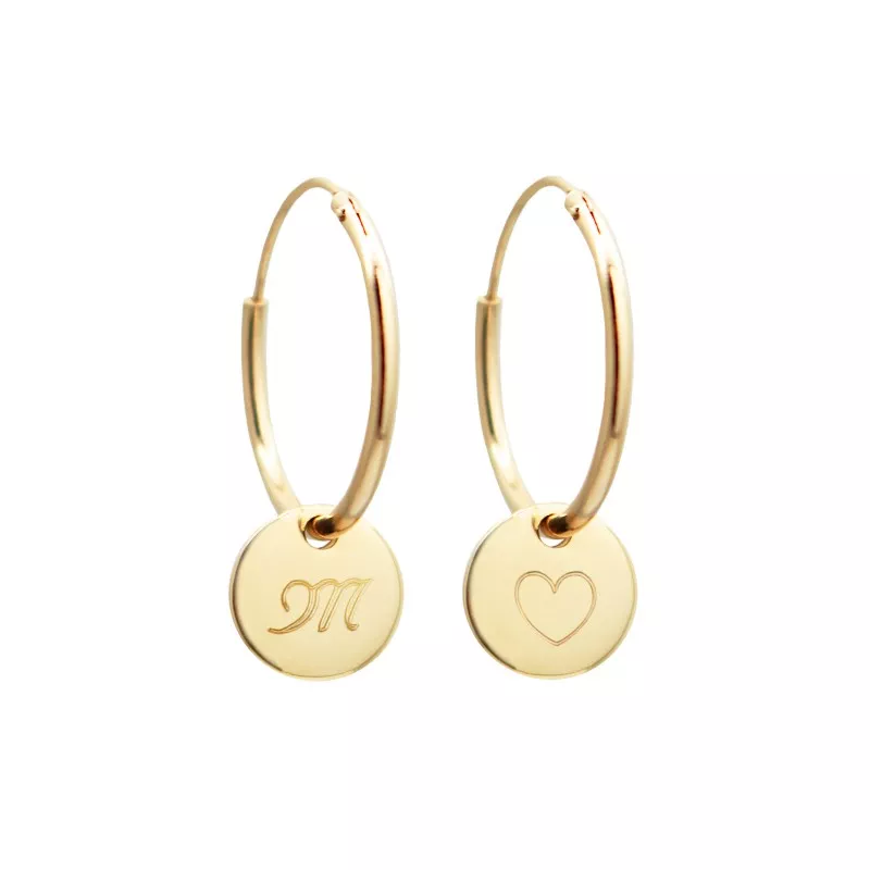 Boucles d'oreilles créoles personnalisées plaqué or