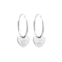 Boucles d'oreilles personnalisées coeur argent