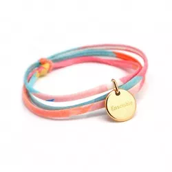 Bracelet médaille à graver et liberty