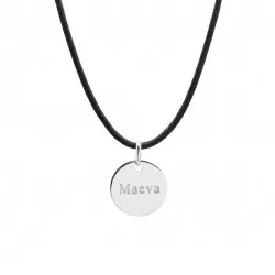 Collier cordon personnalisé médaille argent