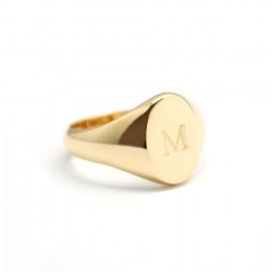 Personalised signet ring gold plated