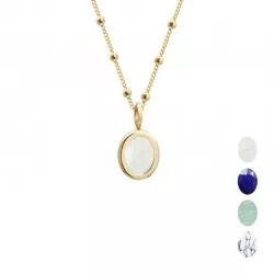 collier pierre ovale personnalisé