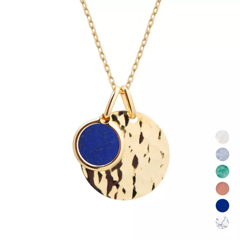 collier médaille et pierre personnalisé