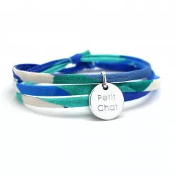 Bracelet médaille à graver et liberty