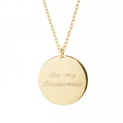 collier médaille à graver plaqué or