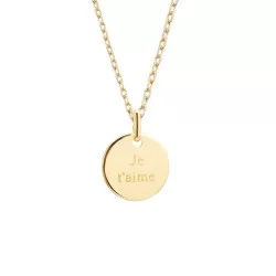 Collier médaille plaqué or astrologie - Verseau