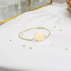 Bracelet médaille plaqué or personnalisable – Astrologie