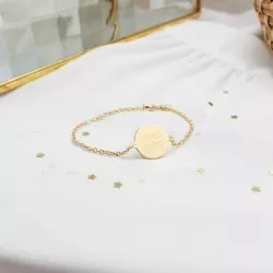 Bracelet médaille plaqué or personnalisable – Astrologie