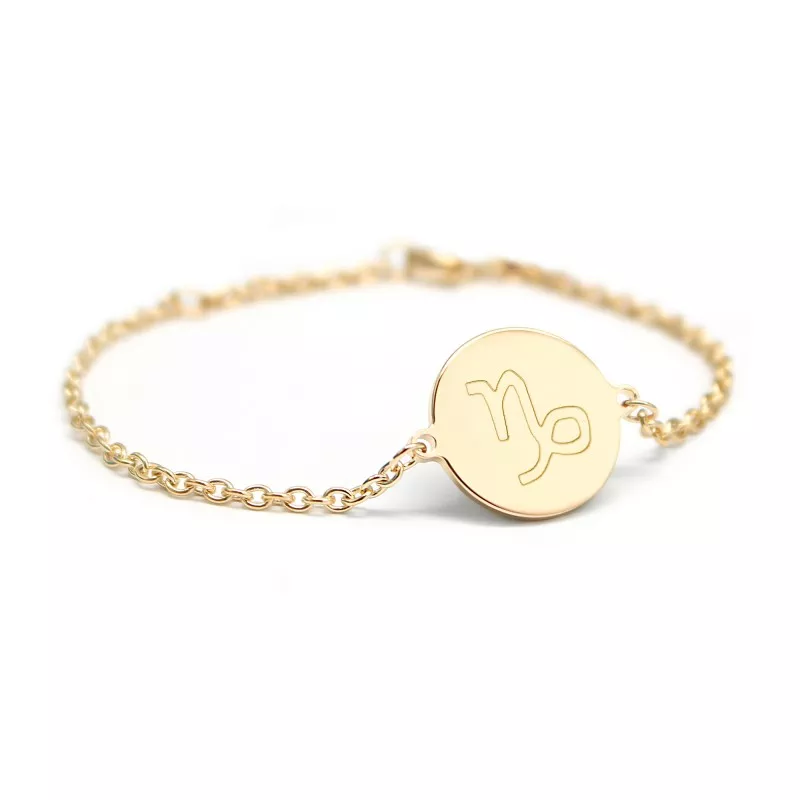 Bracelet médaille Capricorne personnalisable