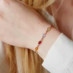 Bracelet cristal multicolore sur chaine