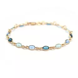 Bracelet cristal bleu en plaqué or