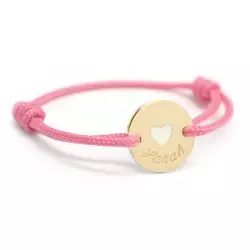 Bracelet mini jeton coeur laqué à graver