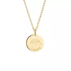 Collier médaille arc en ciel à graver