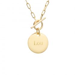 Collier chaine fermoir T personnalisable