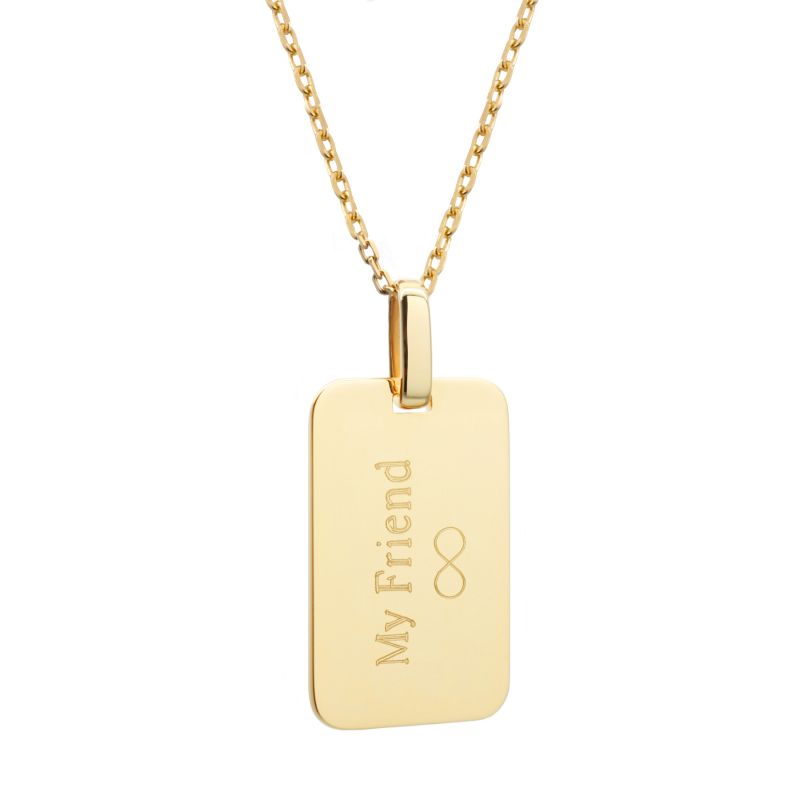 Collier plaque rectangle à personnaliser