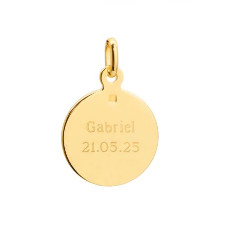 Médaille Ronde Vierge à L’enfant Or Jaune 750/1000 | L'Horloger De Vern