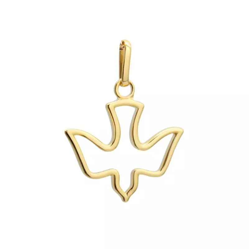 pendentif colombe plaqué or