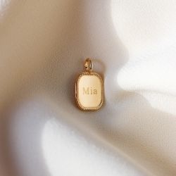 pendentif rectangle plaqué or personnalisable