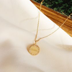 Collier médaille personnalisable plaqué or