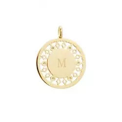 Pendentif médaille et strass personnalisé