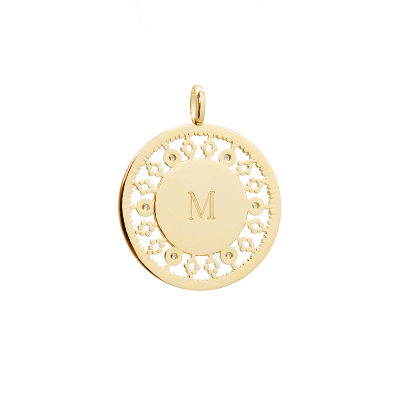 Pendentif médaille et strass personnalisé