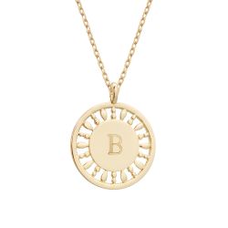 Collier médaille soleil personnalisable plaqué or