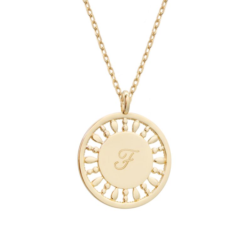 Collier médaille soleil personnalisé