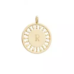 pendentif médaille soleil personnalisée plaqué or