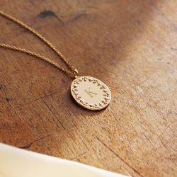 Médaille ovale à graver plaqué or
