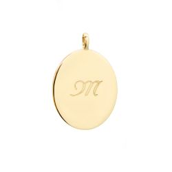 Pendentif médaille ovale personnalisable plaque or
