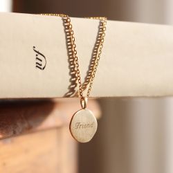 Collier médaille à graver plaqué or