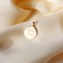 Pendentif médaille à graver plaqué or mat