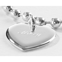 personalised chain bracelet medal charm sterling silver