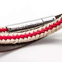 leather and rope bracelet to personalise steel