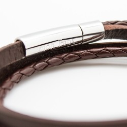 leather bracelet to personalise steel