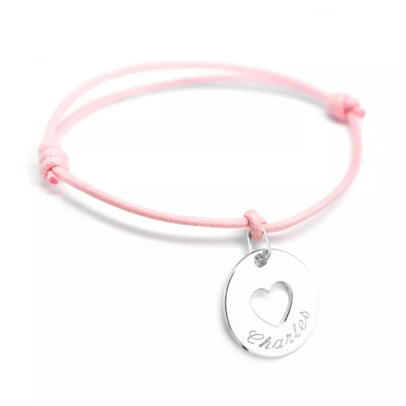 personalised cord bracelet sterling silver