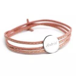 personalised leather bracelet sterling silver medal