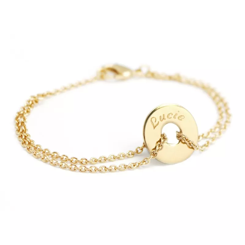 Personalised chain bracelet gold plated