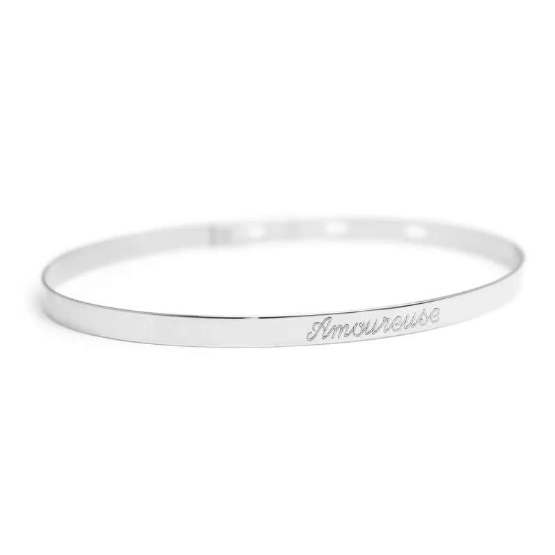 Jonc personnalisé femme argent