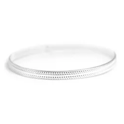 Jonc Ruban double perle - Argent