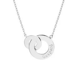 collier femme anneaux enlacés à graver - argent
