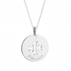 collier personnalisé croix mimosa argent