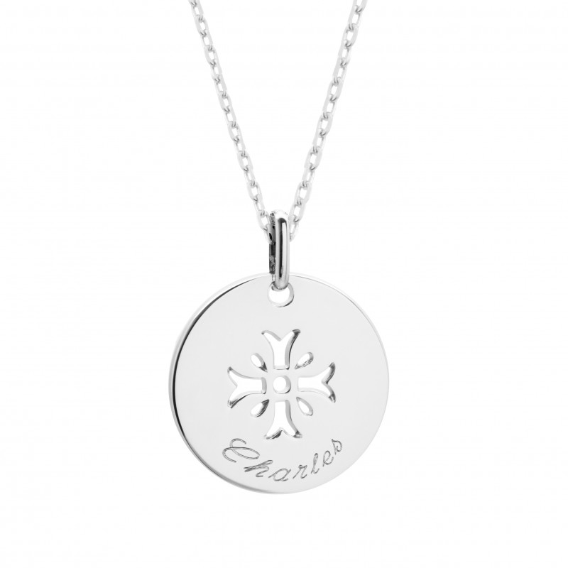 personalised mimosa cross necklace sterling silver