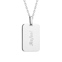 collier enfant plaque argent