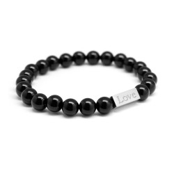 Men's Black Beads Bracelet...