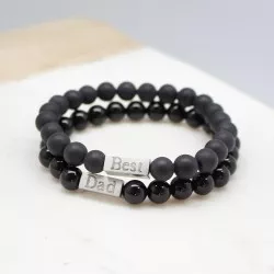 Duo de bracelets perles personnalisés pour homme