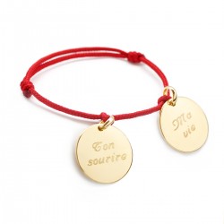Personalised cord bracelet gold plated