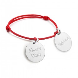 personalised cord bracelet sterling silver medal